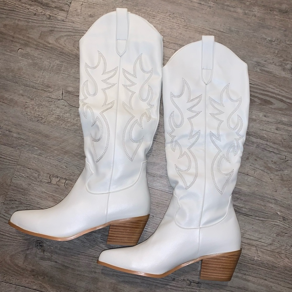BILLINI URSON WHITE TALL WESTERN COWBOY BOOT
